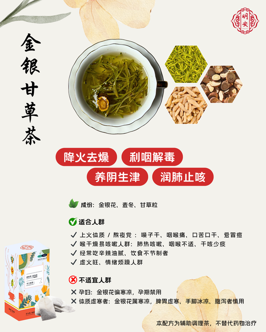 【清热降火】金银甘草茶, Cooling Defense Herbal Tea