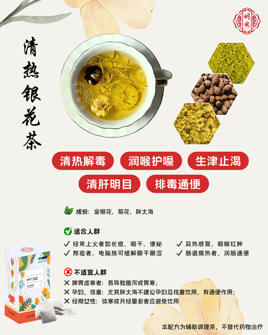 【清热降火】清热银花茶, Chrysan-Honeysuckle Tea