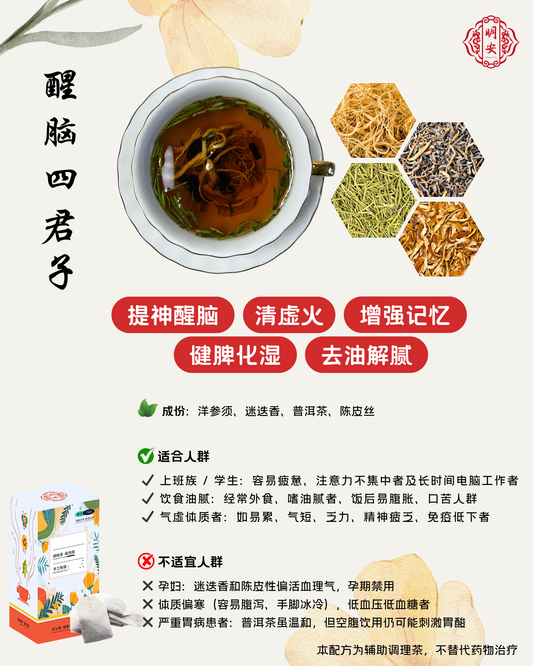 【提神醒脑】醒脑四君子, NeuroVital Tea